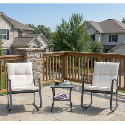 3-Piece Patio Rocking Bistro Set