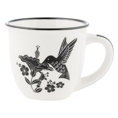 Tasse expresso bohème noir et blanc colibri