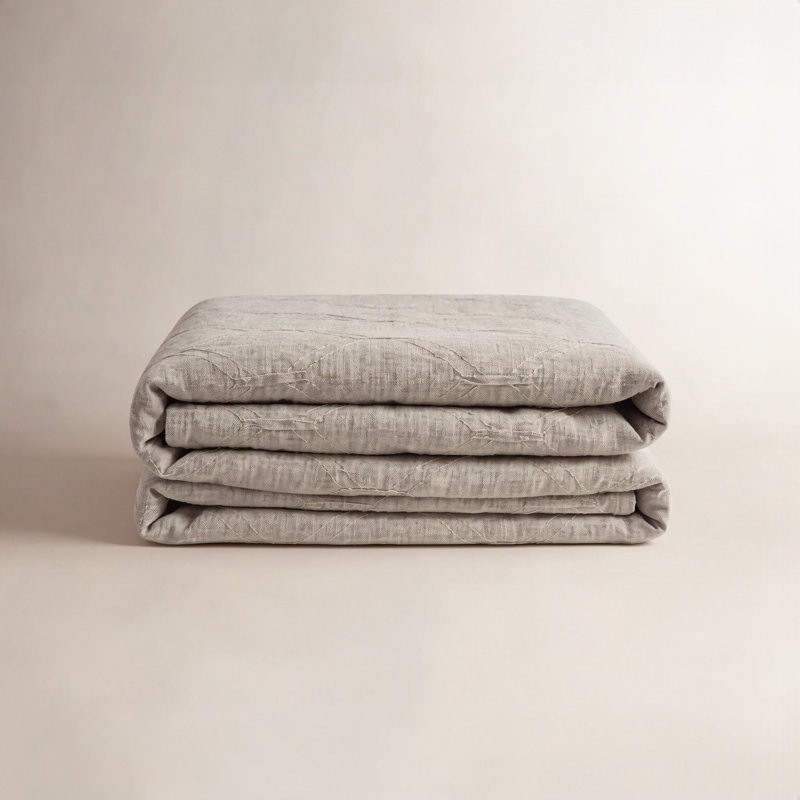 Couvre-lit simple Barry, Couvre-lit grand, Gris