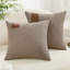 Housses de coussin décoratives unies avec étiquette en cuir (ensemble de 2)-101280818-101280830