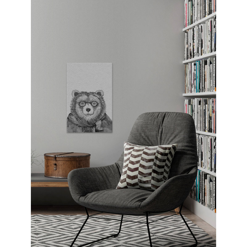 Wise Old Bear - Wrapped Canvas Painting, 91 cm H x 61 cm W x 4 cm D