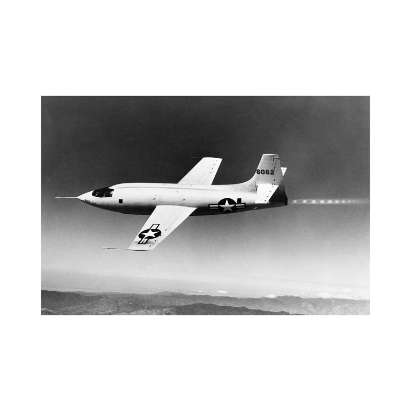 1940s-1950s Bell X-1 Us Air Force Supersonic Plane Designed for Maximum Speed of 1700 Mph in Flight 1 Piece Wrapped Canvas Wall Art