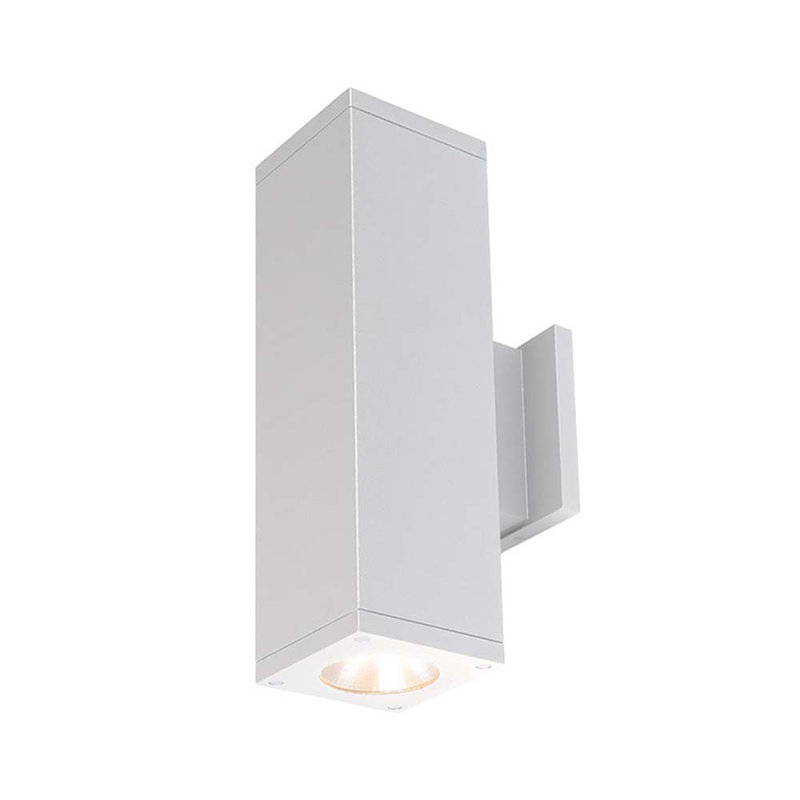 2 - Light LED Outdoor Armed Sconce, White