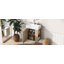 Meuble-lavabo flottant moderne de 21,6 po avec lavabo en céramique - parfait pour les petites salles de bain, rangement à droite-750096692