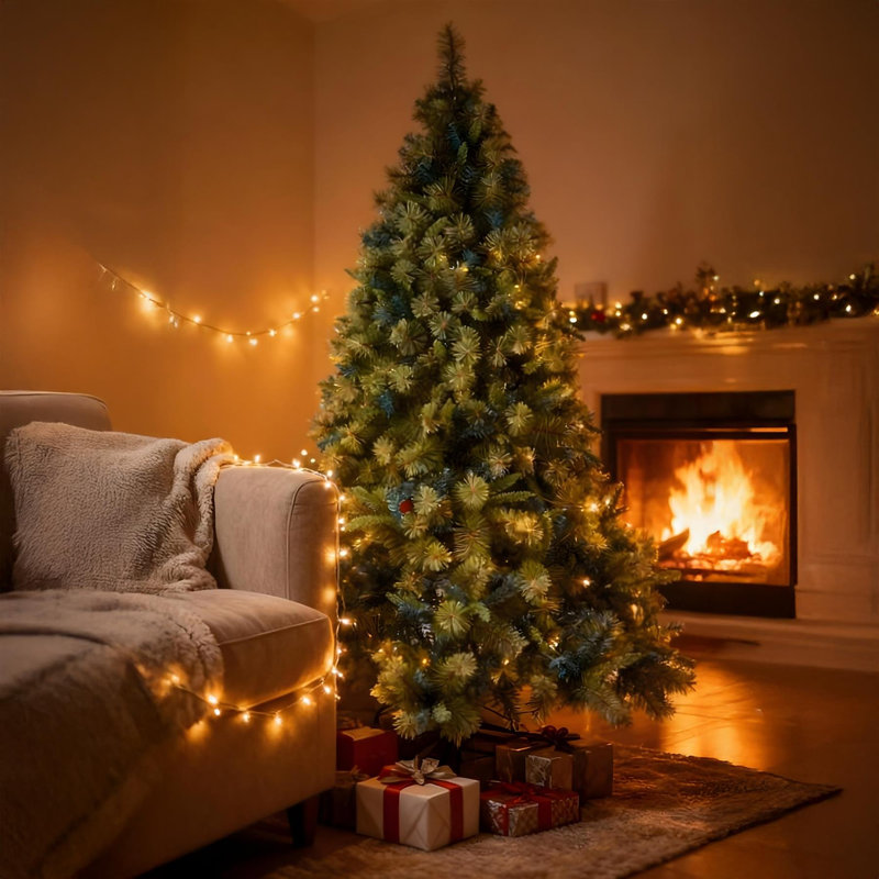 Lighted Artificial Christmas Tree, 6 ft.