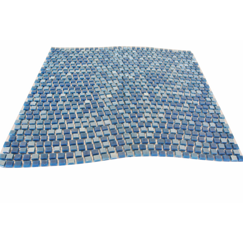Carreau de mosaïque mural et mosaïque carré en verre pressé iridescent 0,325 po x 0,3125 po Galaxy, Bleu Uranus