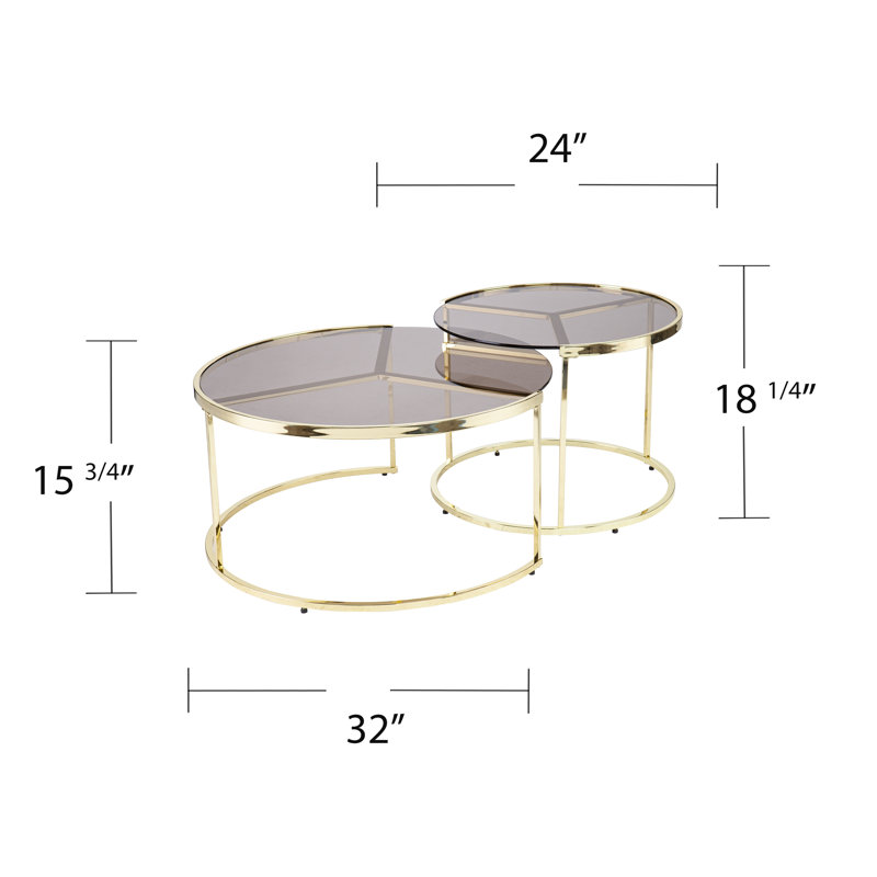 Abrial Glass Top Nesting Coffee Table