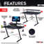Bureau d'ordinateur avec tablette en carbone Techni Sport TS-200, noir