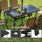 8 Pieces Patio Table and Chairs Set with 9 Ft Patio Umbrella, Outdoor Dining Set with 4.6 Ft Dining Table and 6 Chairs, Push Button Tilt and Crank Parasol, Tempered Glass Top-1885798075