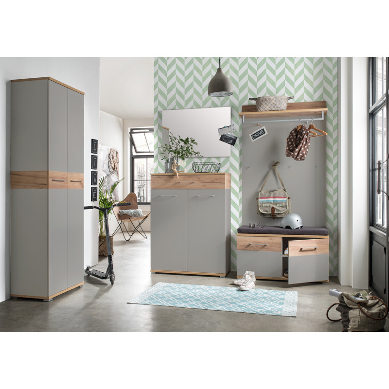 Howard Flat Wall Mirror, Grey/Brown/Blue