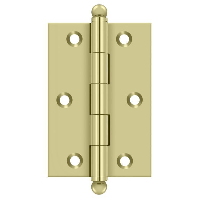 3'' x 2'' Butt Bearing Hinge, Unlacruered Brass
