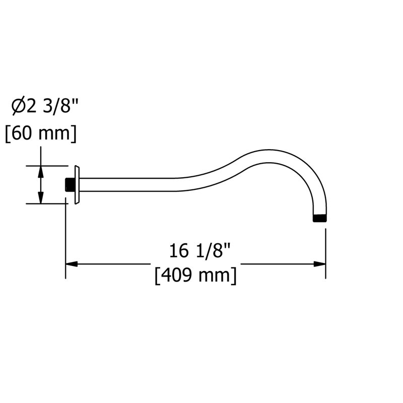 Riobel 16" Wall Mount Shower Arm, Brushed Nickel