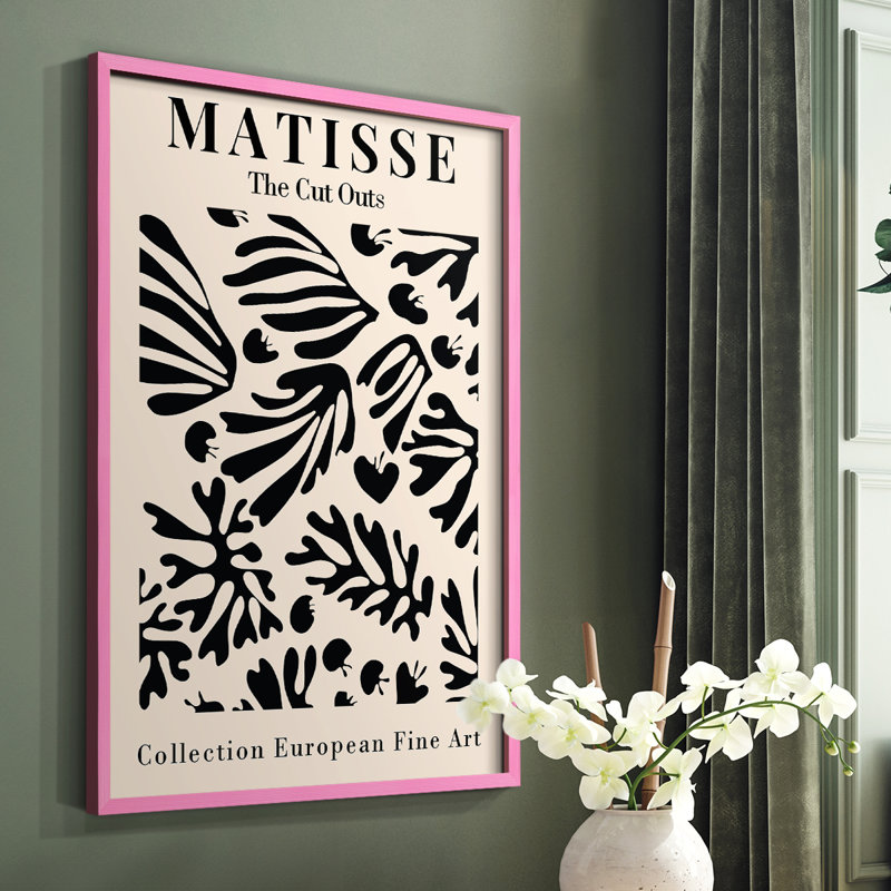 Matisse XCVI Framed Print - Solid Wood, Pink, 10" H x 8" W