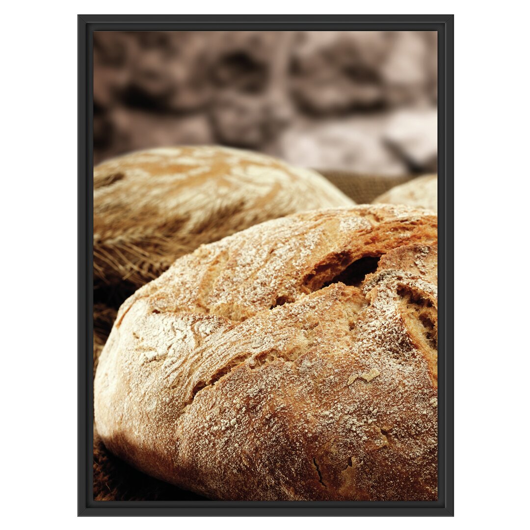 Gerahmtes Wandbild Frisch gebackenes Brot