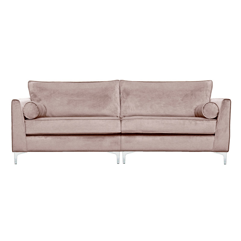 Giancarlo 4 Seater Velvet Sofa, Dusky Pink
