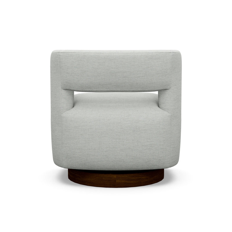 Crystle Swivel Barrel Chair, 8938-45, Walnut