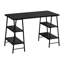 Bureau moderne avec 4 tablettes, stratifié noir et matériaux métalliques pour bureau-1043177770