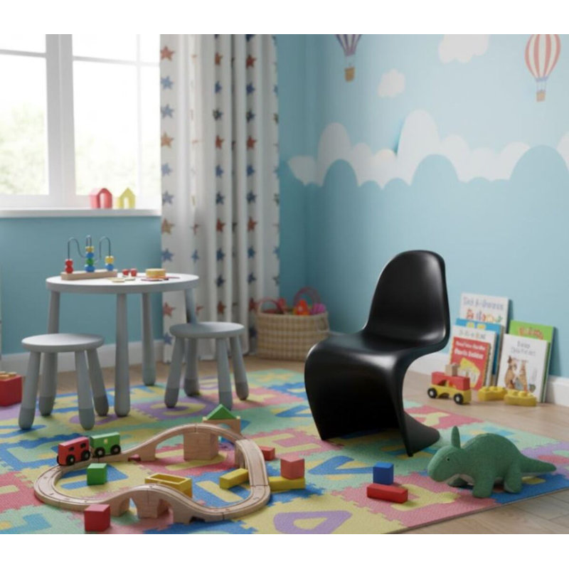 Chaise en plastique pour enfants Bongi, Noir, noir, noir, noir