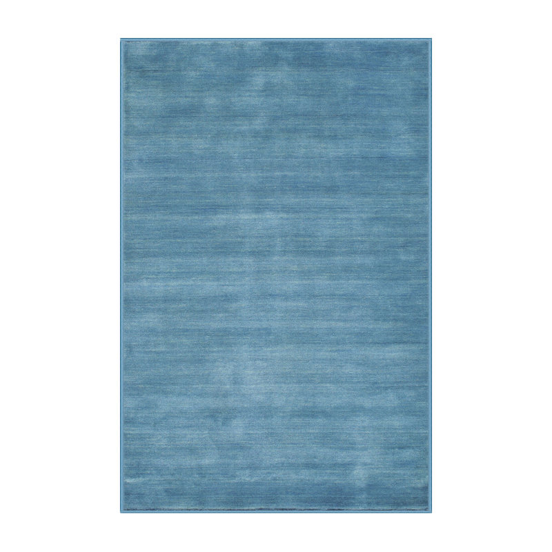 Tapis de zone bleu contemporain, Rectangle 4 pi x 6 pi