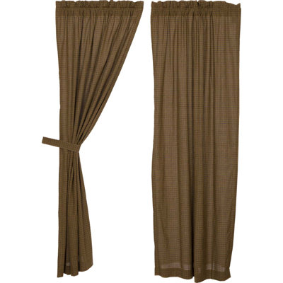 Giroux Cotton Plaid Room Darkening Rod Pocket Curtain Panels
