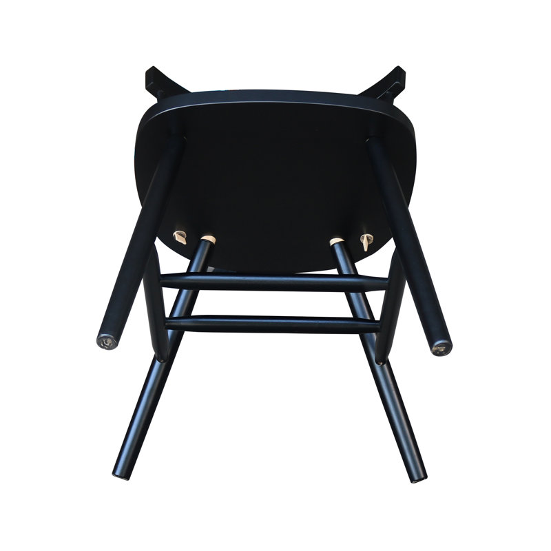 Delean Spindle Back Solid Wood Side Chair, Black