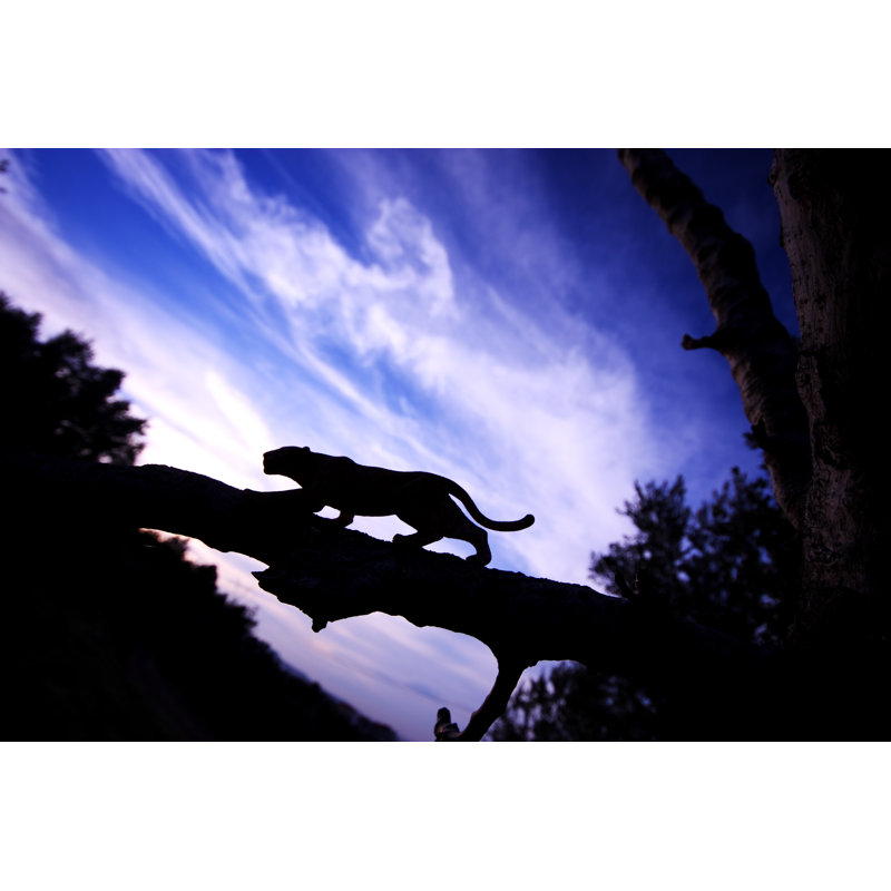 Leopard silhouette 1 Piece Wall Art on Canvas, 20cm H x 30cm W