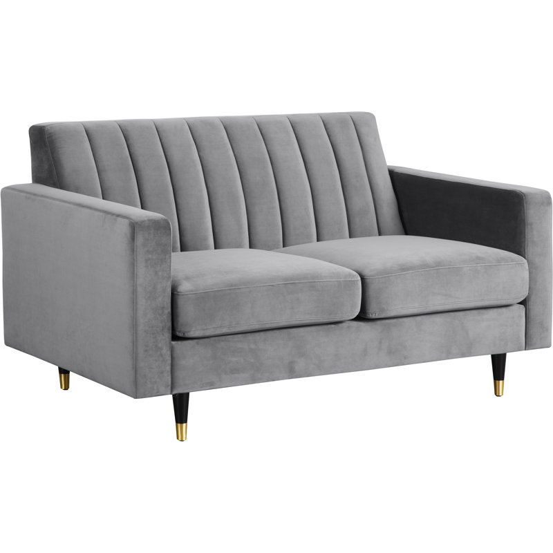 Causeuse Conn, Velours gris