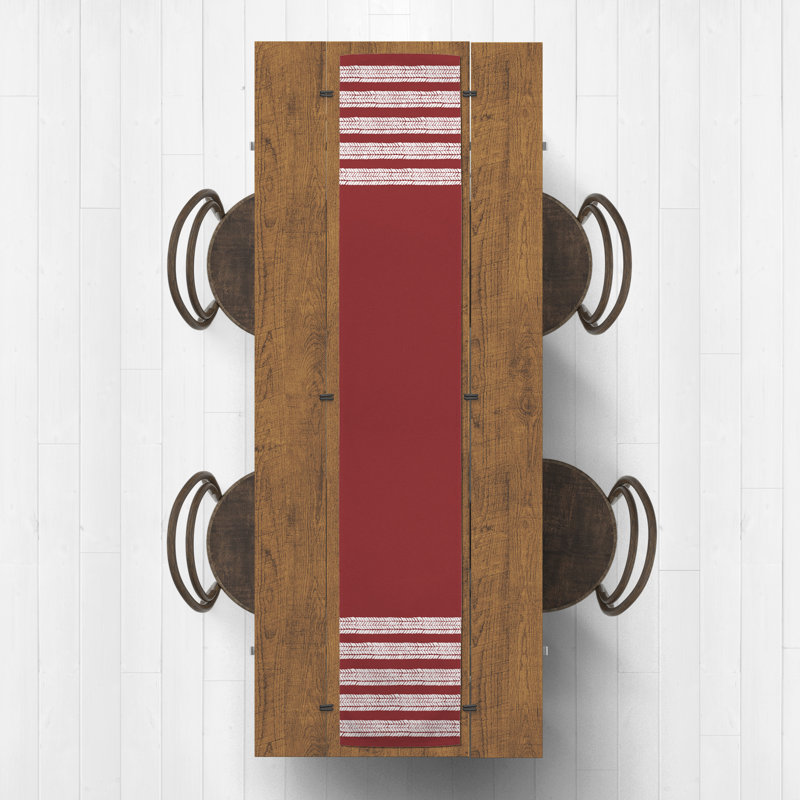 Kubiak Striped Table Runner, Red, 90" x 16"