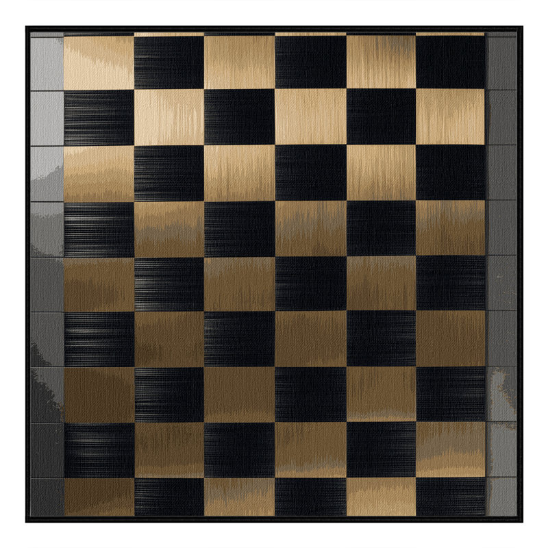 Tapis damier noir lavable à la machine, Carré 6 pi