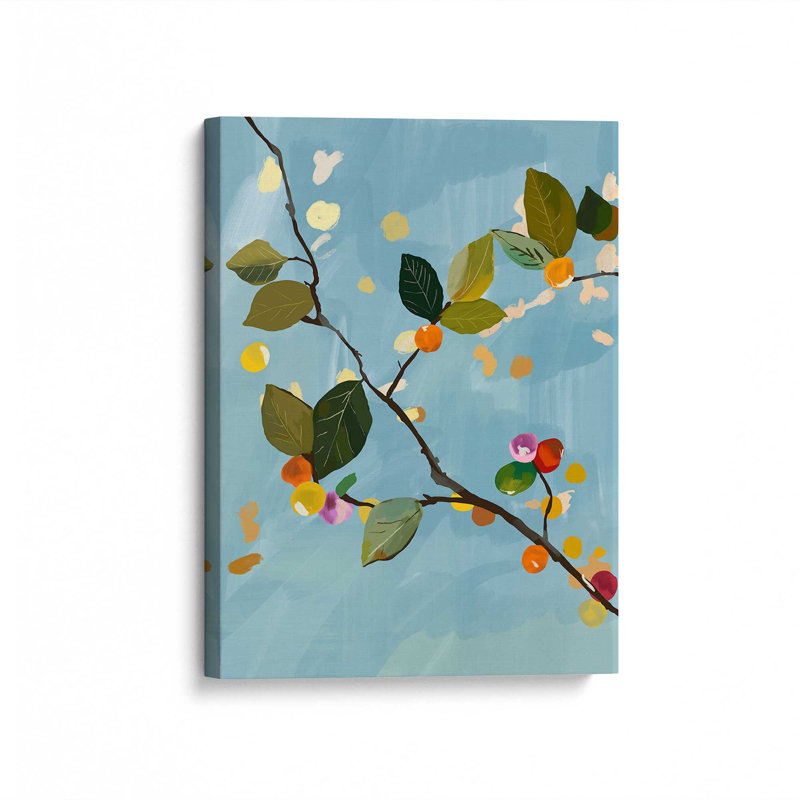 «Cherry Fruit Branch I» par ThingDesign, L 24 po x H 32 po, Wrapped Canvas, Does Not Apply