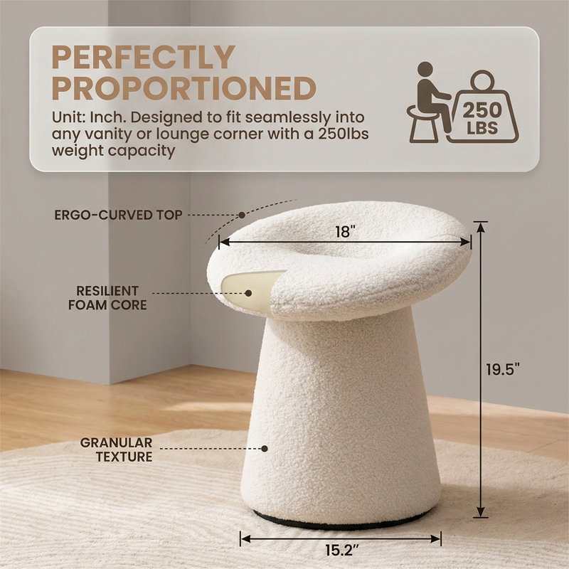 Tabouret d'appoint Teddy Velvet