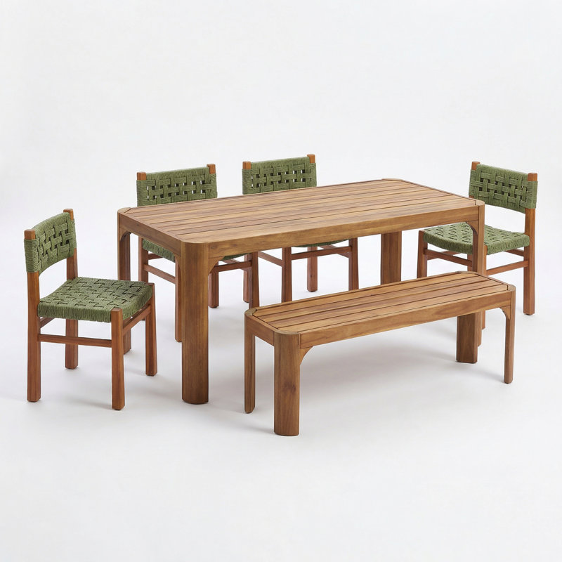 Ensemble repas pour 6 personnes en bois d'acacia Hapeville