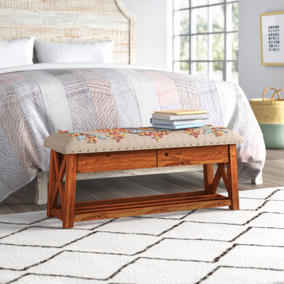 Wyona Cotton Upholstered Storage Bench