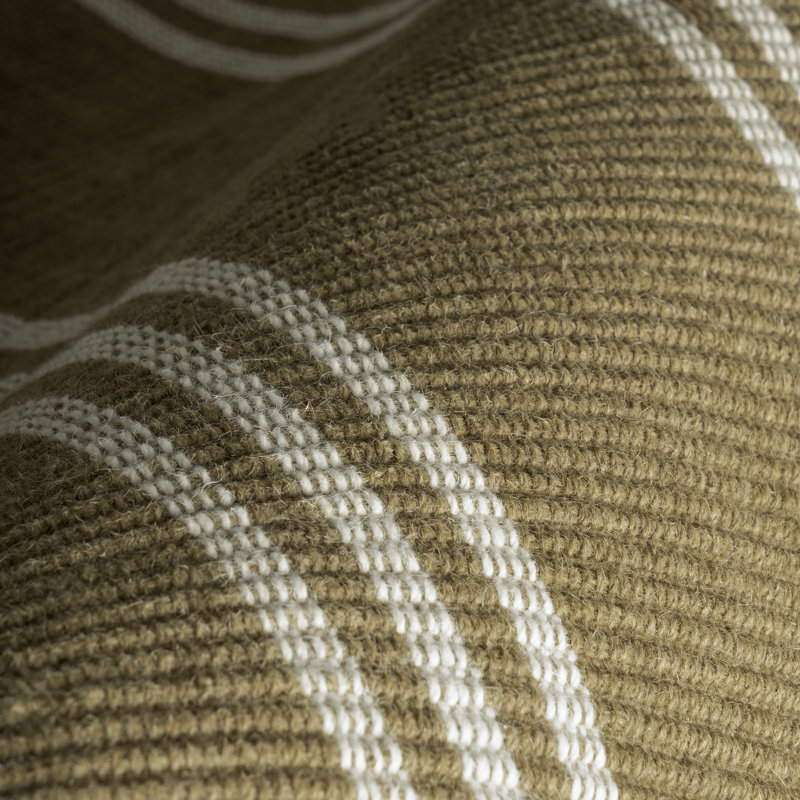 Handmade Olive Green Striped Wool Runner Rug 2'8" x 8'