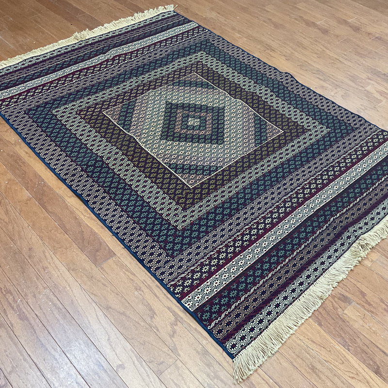 Tapis rectangulaire en laine de conception unique 4 pi 2 po x 6 pi Orietto