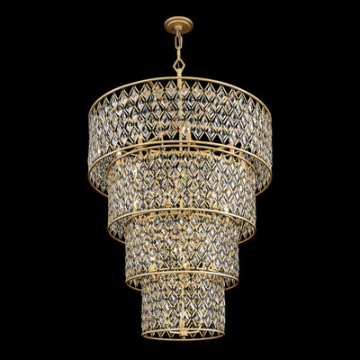 Windsor 21 - Light Unique/Statement Tiered Chandelier with Crystal Accents