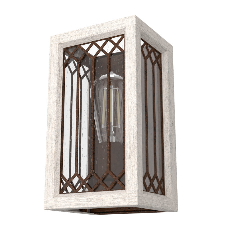 1 - Light Dimmable Flush Mounted Sconce, Textured Rust