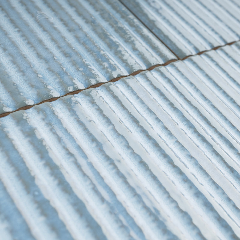 Carrelage mural en céramique polie 2,95 po x 11,81 po Soldeu, Bleu aqua