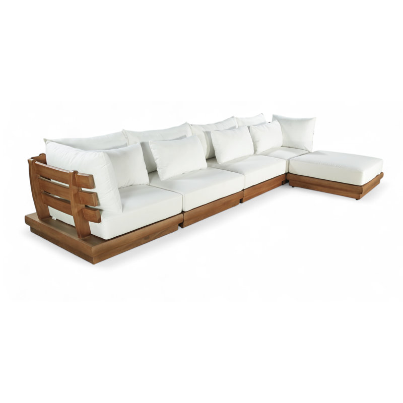 Canapé modulaire d'extérieur rembourré Ivry, Blanc