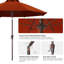 Parasol de marché en oléfine de 2,74 m (9 pi) avec inclinaison et levage à manivelle-1188876250
