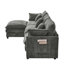 Canapé modulaire en tissu de L 101,9 po, canapé convertible en L à 3 places avec repose-pieds mobile Cashmere-344588549