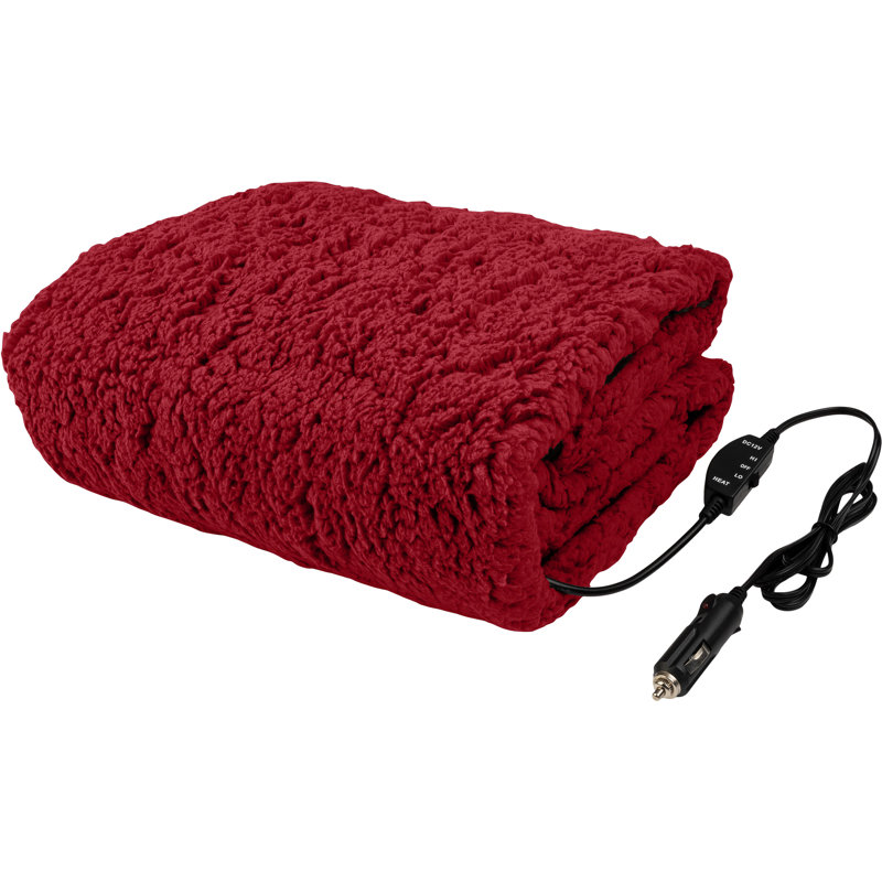 Stalwart Heated Car Blanket 2-Pack - 12V Heated Blanket for Car, Truck, RV or Camping - Portable Electric Travel Blanket Throw - 2 Heat Levels - Car Must Haves and Tailgating Essentials