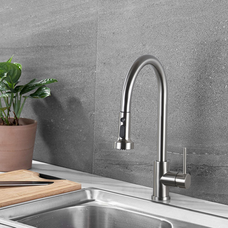 BATHLET Sevag Pull Down Kitchen Faucet, Brushed Nickel