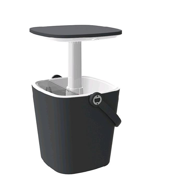 Seau à glace portable avec table d'appoint et ouvre-bouteille dissimulé, durable et résistant aux intempéries, peut contenir 15 canettes
