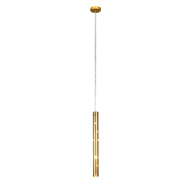 1 - Light Brass Tint LED Cylinder Pendant