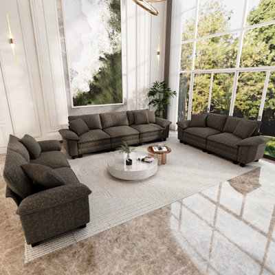 Ensemble de canapé modulaire rembourré 3 pièces, ensemble de canapé surdimensionné avec canapé et causeuse
