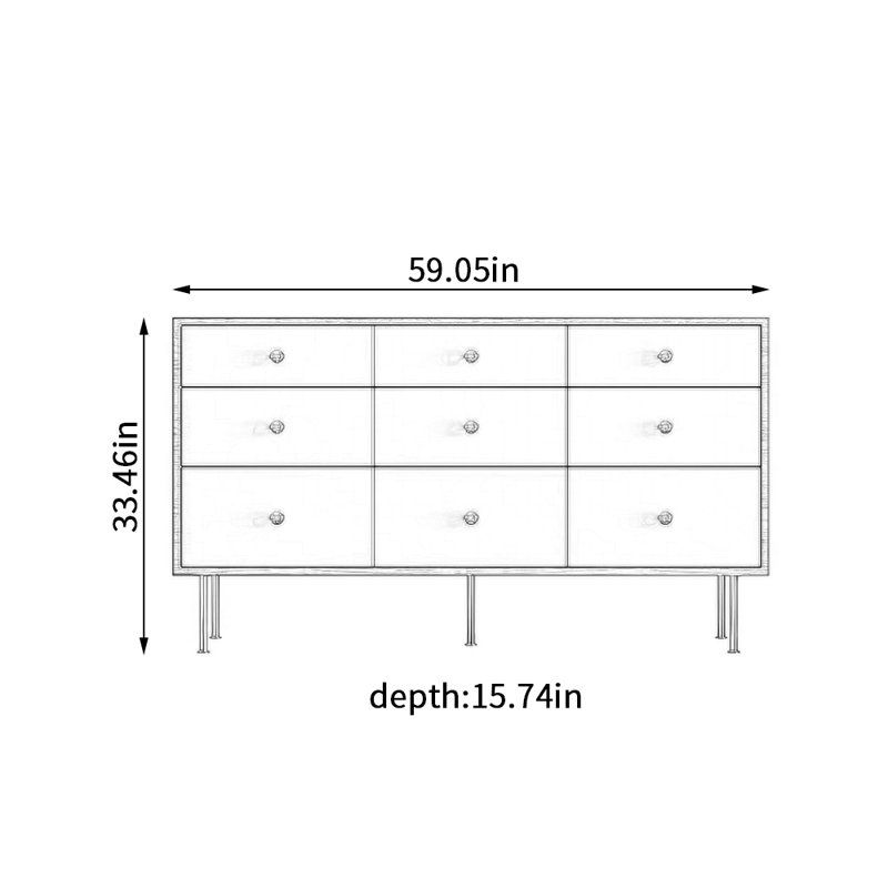 Bright Yellow Creative Storage 9-drawer Cabinet