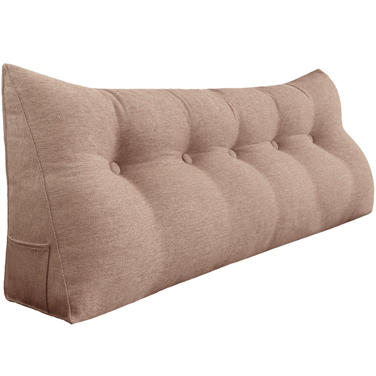 Sit-Up Back Comfort Large Triangular Bolster Headboard Reading Wedge Pillow