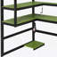 Full Size Wood Loft Bed With Desk,Side Storage Rack,Multi-Storage Shelves And RGB Light,Red-71119376-71119378