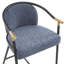 Ensemble de 2 tabourets de bar bleu marine rembourrés de 66 cm de haut avec piètement noir - Design moderne, confort et fonctionnalité. Garniture dorée et structure en fer. Style contemporain. Montage rapide.